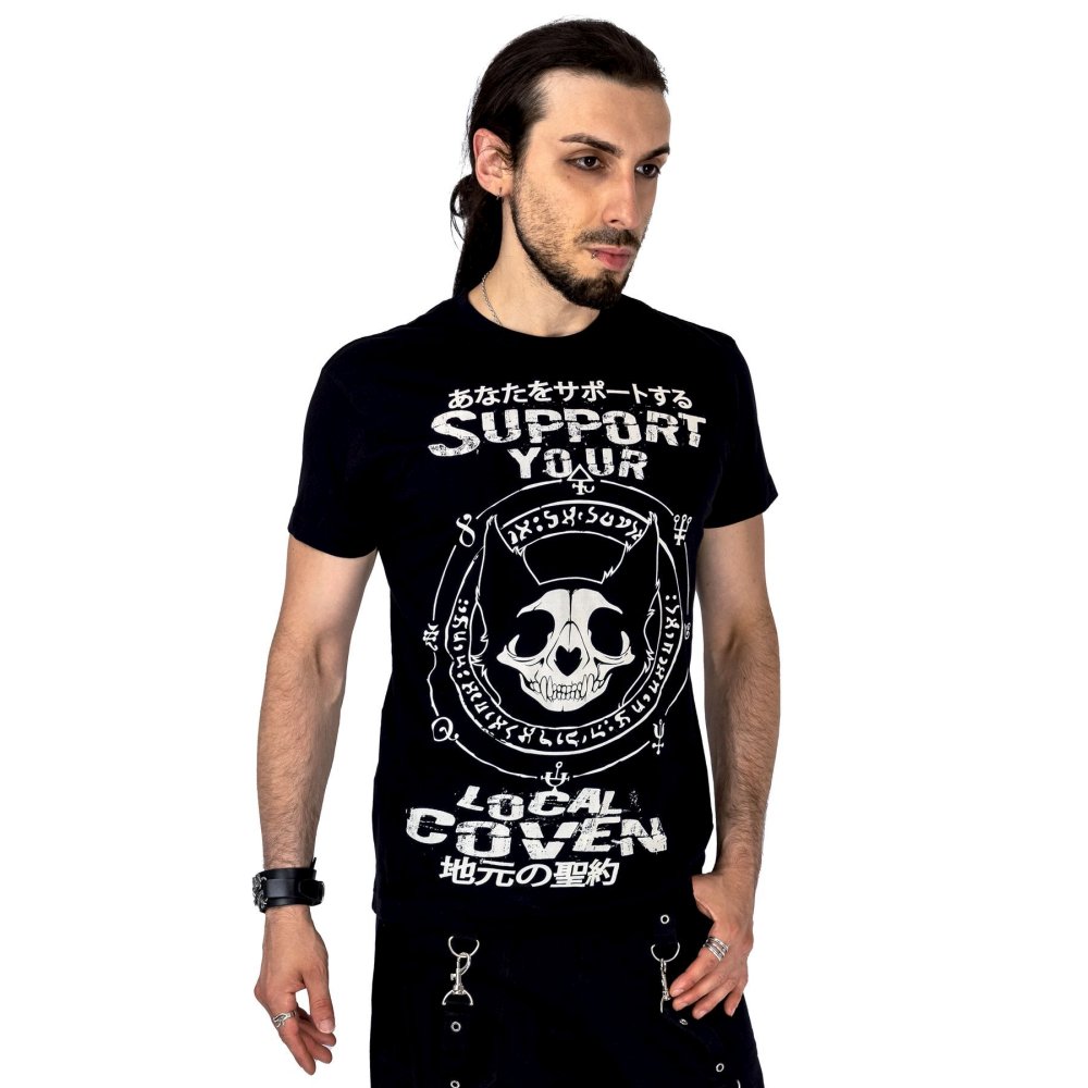 Heartless - SUPPORT YOUR COVEN Heren Tshirt - Zwart